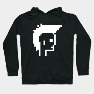 Punk Mohawk, White on Black / ToolCrypto / Pixel Art Hoodie